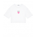 Белая футболка с принтом &quot;сердце&quot; MSGM | Фото 1