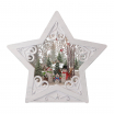 Новогодний сувенир "Рождественская Звезда со снеговиками" белый, LED, 26x7x16 см
