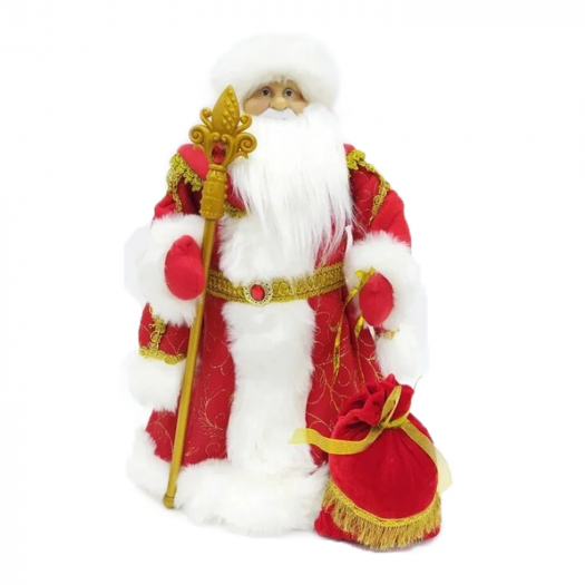Декор Дед Мороз в красной шубе и белой шапке, 50 см TRIUMPH | Фото 1