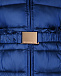 Синее стеганое пальто с поясом Monnalisa | Фото 3