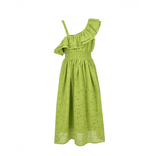 Зеленое платье с воланом Miss Grant | Фото 1