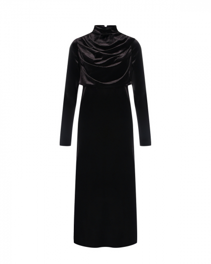 Платье SARA с воротником стойкой, темно-коричневое Pietro Brunelli | Фото 1