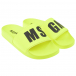 Желтые шлепки с черным лого MSGM | Фото 1