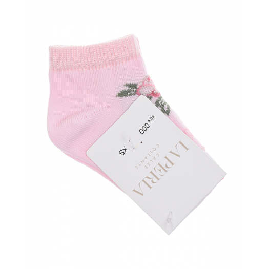 Розовые носки с цветком La Perla | Фото 1