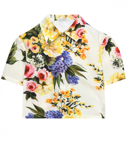 Укороченная рубашка с цветочным принтом Dolce&Gabbana | Фото 1
