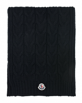 Черный шарф из шерсти, 145x28 см Moncler Черный, арт. 3C700 20 04S02 999 | Фото 2