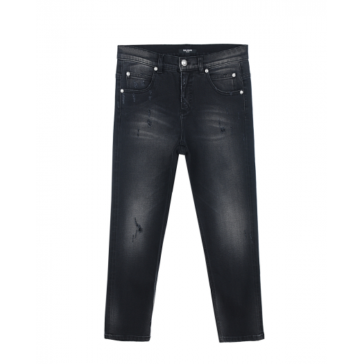 Черные джинсы с потертостями Balmain | Фото 1