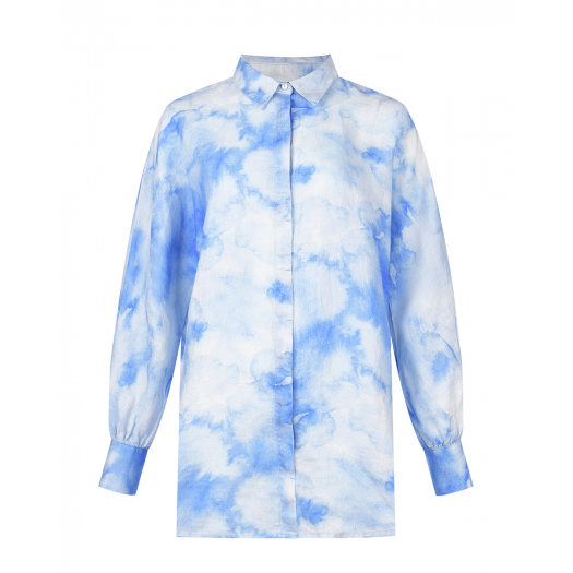 Рубашка с принтом &quot;облака&quot; 120% Lino | Фото 1