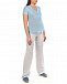 Голубая льняная футболка 120% Lino | Фото 4