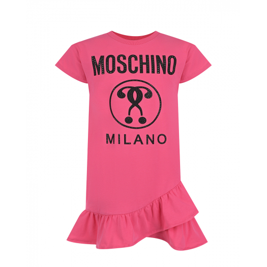 Платье цвета фуксии с рюшами Moschino | Фото 1
