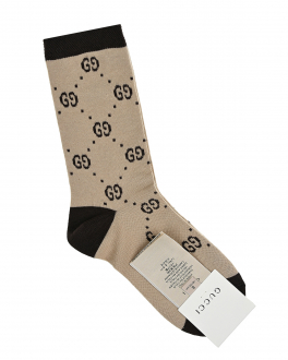 Коричневые носки с логотипом GUCCI Коричневый, арт. 557013 4K432 9764 | Фото 1