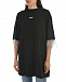 Черное платье-футболка со стразами на рукавах MSGM | Фото 9