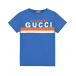 Синяя футболка с принтом &quot;Original Gucci&quot;  | Фото 1