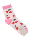 Светло-розовые носки с принтом "вишни"