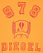 Оранжевая толстовка-худи с лого Diesel | Фото 3