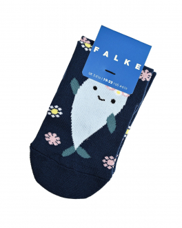 Темно-синие носки с принтом &quot;кит&quot; Falke Синий, арт. 10447 6115 | Фото 1