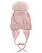 Розовая шапка с медвежонком из страз Catya | Фото 2