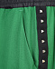 Зеленые брюки с заклепками на лампасах Parosh | Фото 3