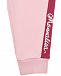 Розовые спортивные брюки с бордовыми лампасами Monnalisa | Фото 4