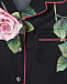 Черный шелковый комплект с принтом &quot;розы&quot; Dolce&Gabbana | Фото 7