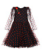 Нарядное черное платье в красный горошек Aletta | Фото 2