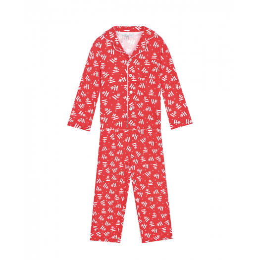 Красная пижама с новогодним принтом Dan Maralex | Фото 1