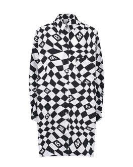 Платье-рубашка с шахматным принтом MM6 Maison Margiela Мультиколор, арт. M60298 MM098 M6C01 | Фото 1