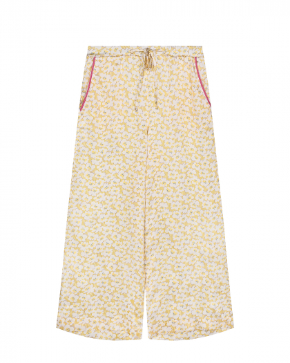 Шелковые брюки с цветочным принтом Paade Mode | Фото 1