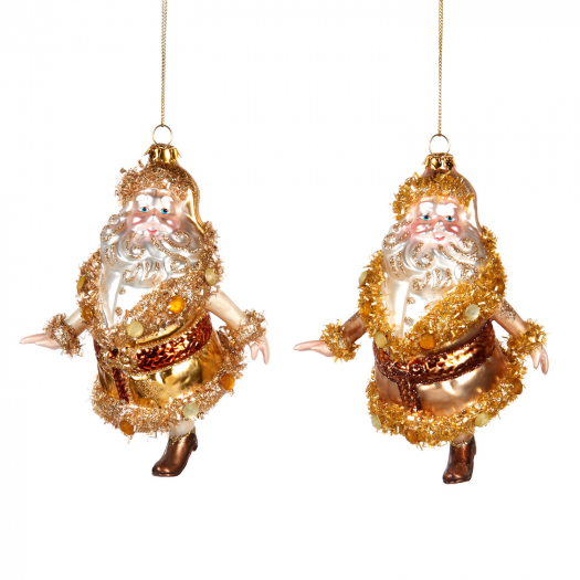 Подвеска Круглолицый Санта, золотой, 2 вида в ассортименте, 13 см Goodwill | Фото 1