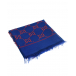 Синий платок с логотипом, 90x90 см GUCCI | Фото 1