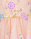 Светло-розовое платье с цветами из пайеток Eirene | Фото 3