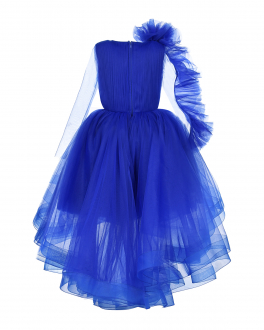 Синее платье рюшей на рукаве Sasha Kim Синий, арт. SK MERY COBALT CRY | Фото 2