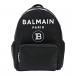 Черный рюкзак с белым логотипом Balmain | Фото 1