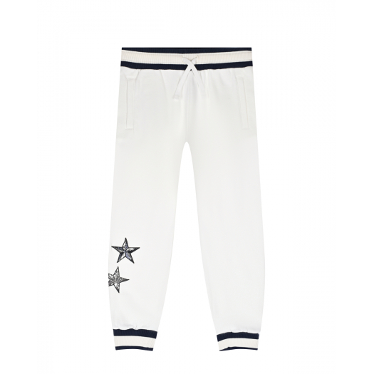 Белые спортивные брюки с черно-белой резинкой Dolce&Gabbana | Фото 1