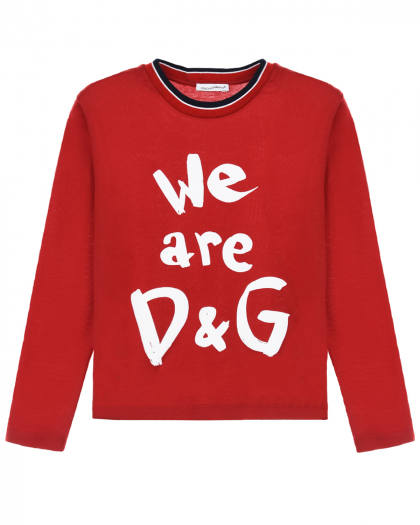 Красная толстовка с принтом &quot;We are D&G&quot; Dolce&Gabbana | Фото 1