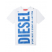 Белая футболка с синим лого Diesel | Фото 1