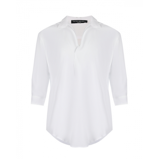 Белая рубашка с рукавами 3/4 Pietro Brunelli | Фото 1