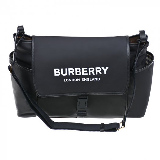 Черная сумка с пеленальным ковриком 40х30х16 см Burberry | Фото 1