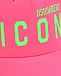 Бейсболка с зеленым лого, розовая Dsquared2 | Фото 3