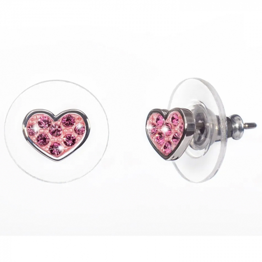 Серьги &quot;Мечта Сердце&quot;, кристаллы SWAROVSKI, розовый Oliver Weber Collection | Фото 1