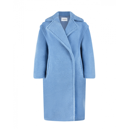 Голубое пальто с надписью &quot;Queen mama&quot; Forte dei Marmi Couture | Фото 1