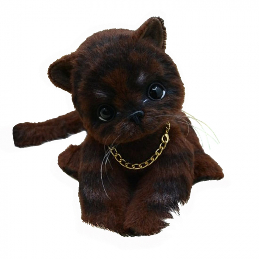Сувенир Carolon Коричневый котенок в пятнышко плюш, 13см  | Фото 1