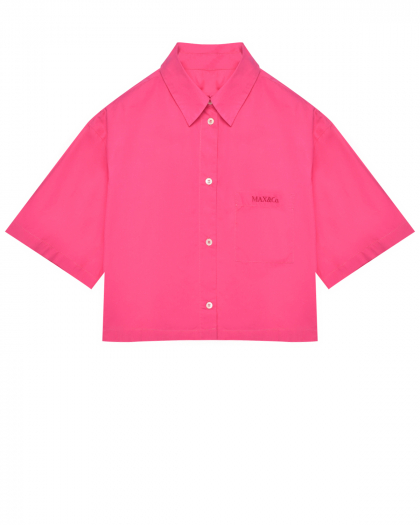 Рубашка укороченная розовая Max&Co | Фото 1