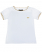 Белая футболка с золотистой отделкой Emporio Armani | Фото 1