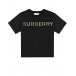 Черная футболка с логотипом в клетку Burberry | Фото 1