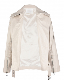 Кожаная куртка молочного цвета DROMe , арт. DPD3134P-D2055P A132 | Фото 2