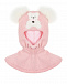 Розовая шапка-шлем с аппликацией &quot;медвежонок&quot; Chobi | Фото 2