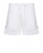 Льняные шорты с поясом на кулиске, белые 120% Lino | Фото 1