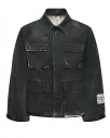 Джинсовая куртка с накладными карманами, черная