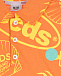 Футболка-поло оранжевого цвета с желтым лого GCDS | Фото 4